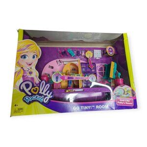 Mattel Polly Pocket Go Tiny! Room Playset with Adventure Doll